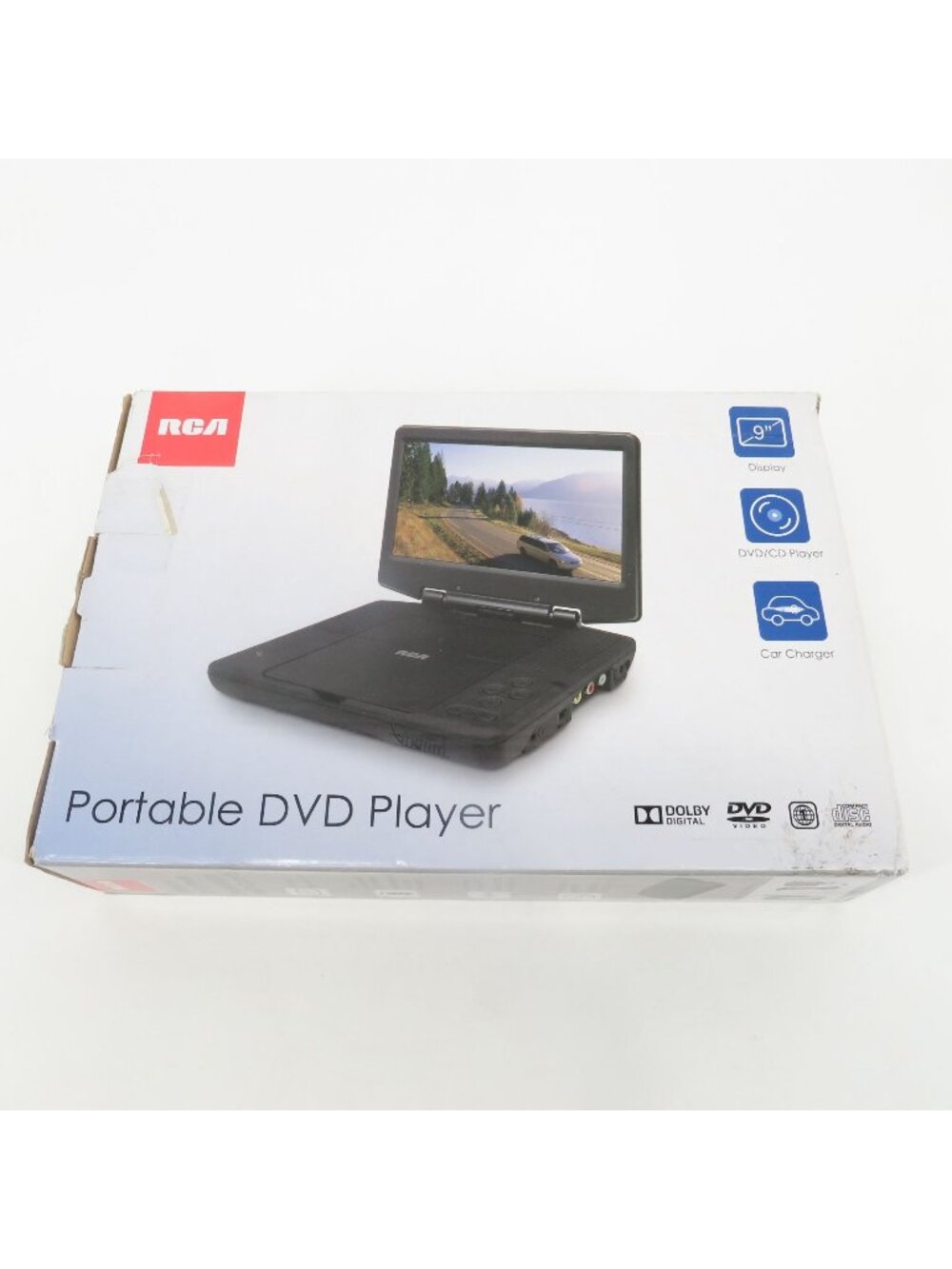 RCA 9" Portable DVD Player With Car Charger & Rechargeable Battery NEW